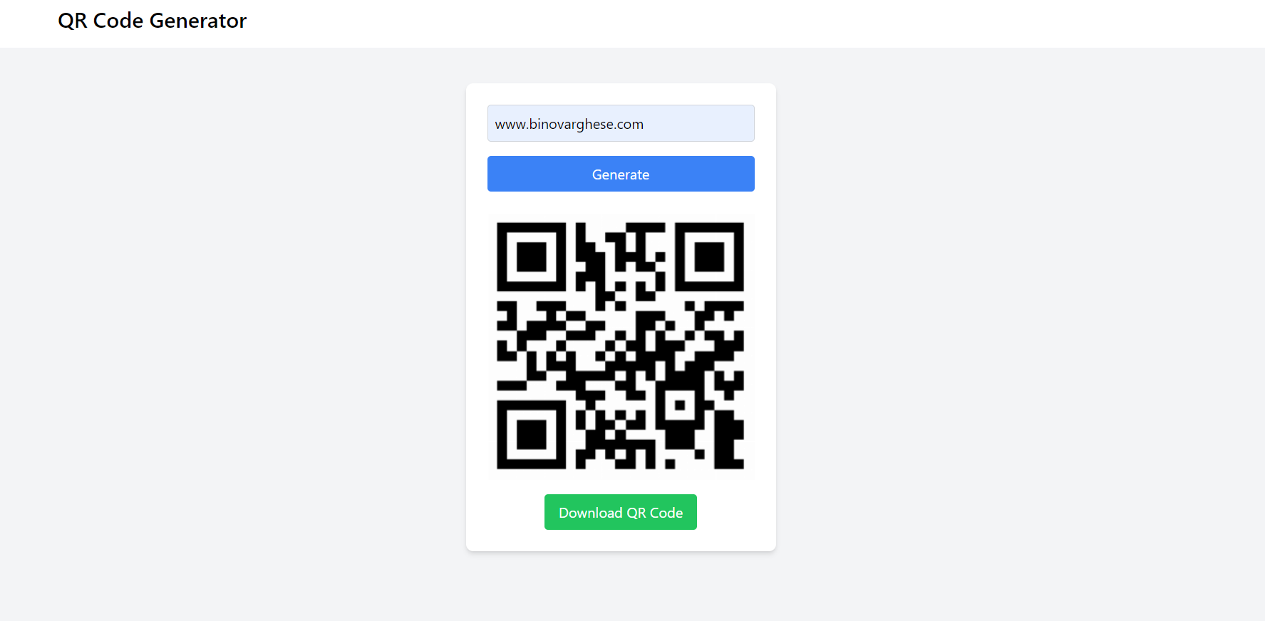 QR Code App Screenshot