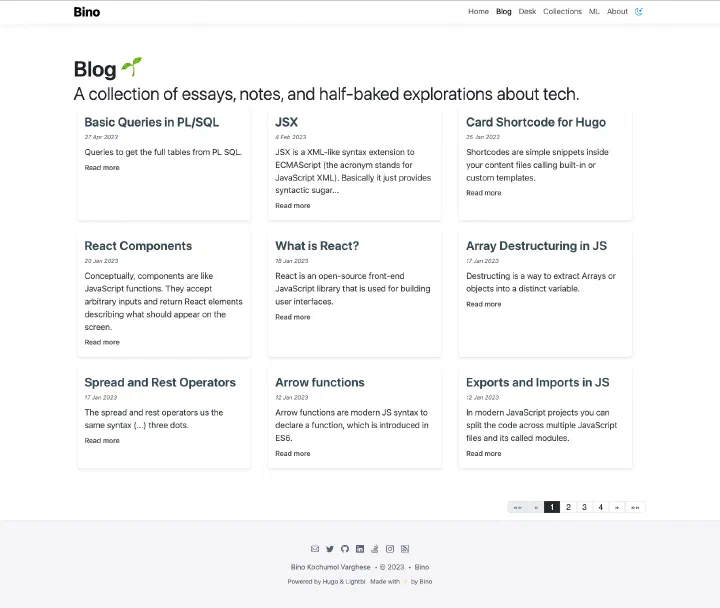 Bino, 29 May 2023: the blog list