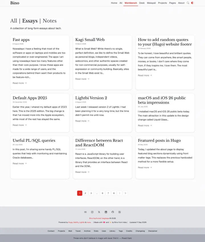 v3: the essays list