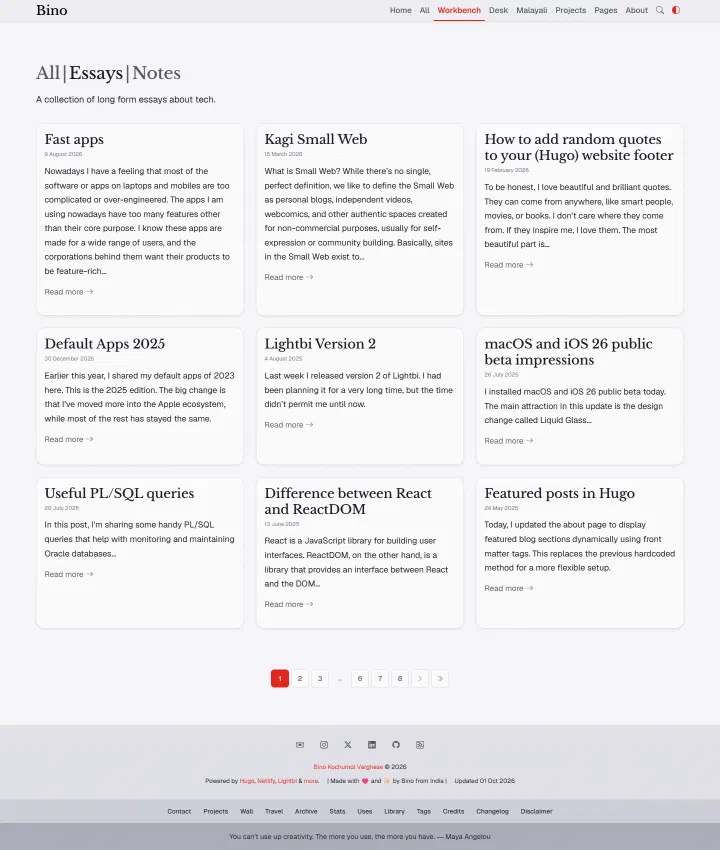 v4: the essays list