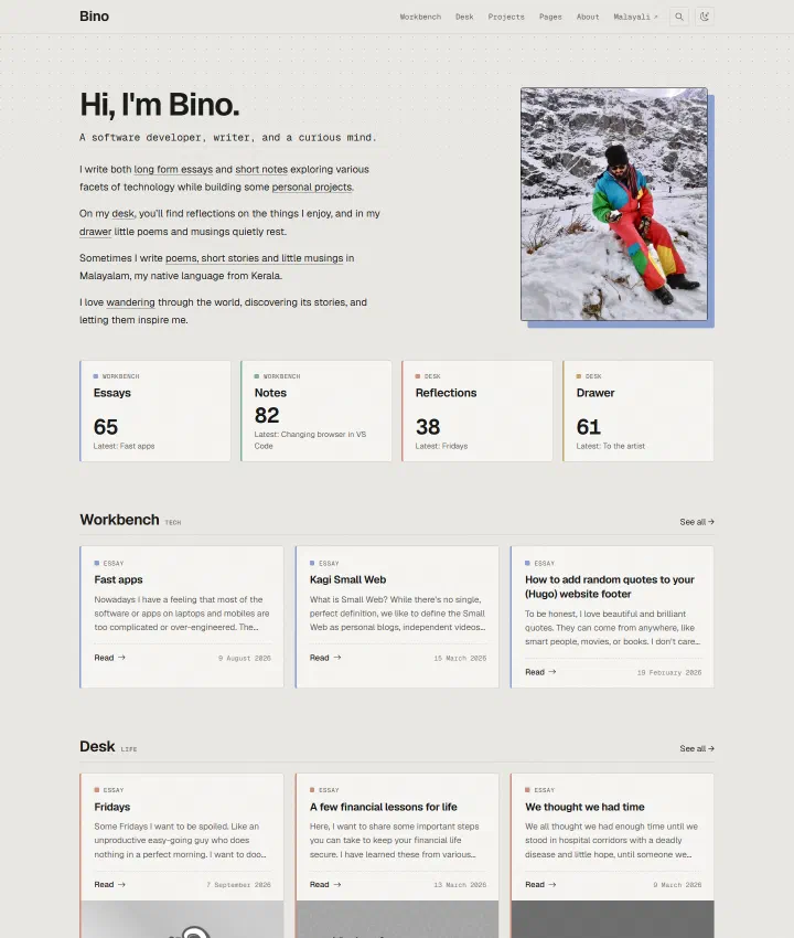 v5: the home page