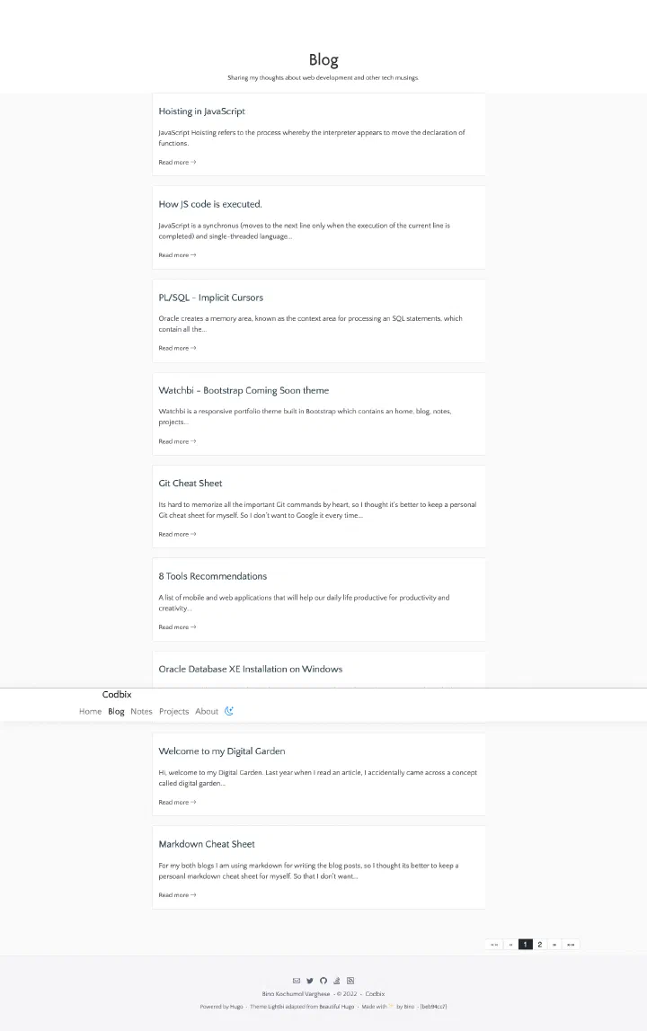 Codbix, 3 December 2022: the blog list
