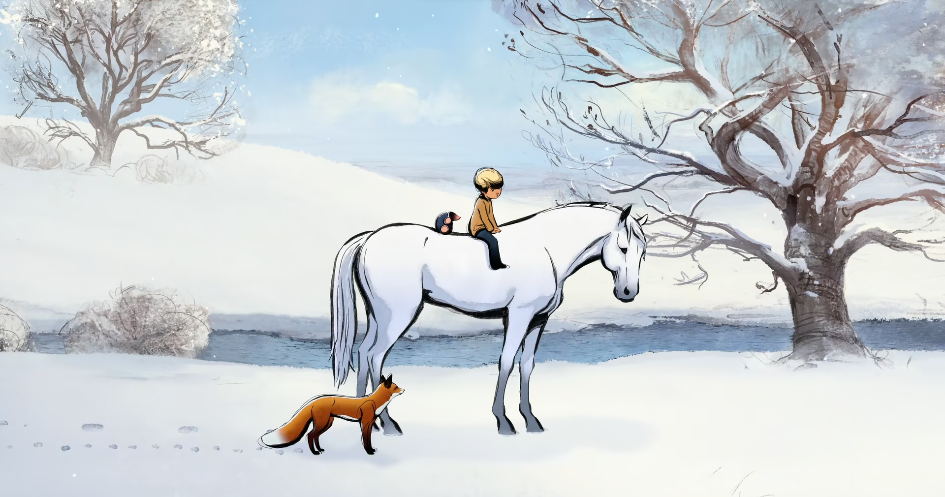 Screenshot from the movie The Boy, the Mole, the Fox and the Horse