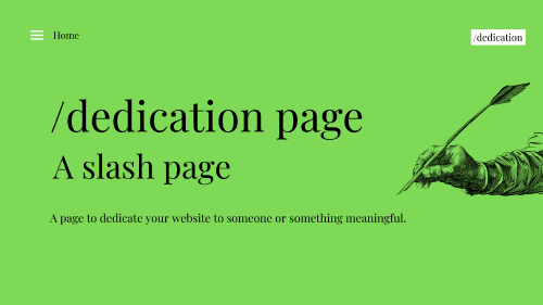 Introducing Dedication pages